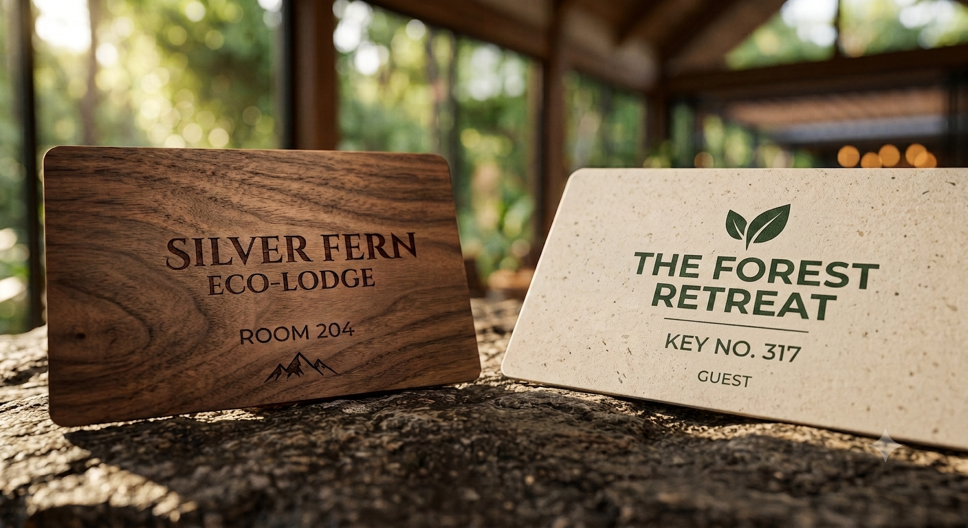 Eco-Friendly Wooden Hotel Key Card with RFID